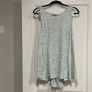 Pale green loose tank with corset style lace up back